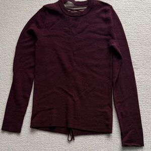 MARGARET O' LEAREY Women's Crewneck Long-Sleeve Sweater in Deep Burgundy